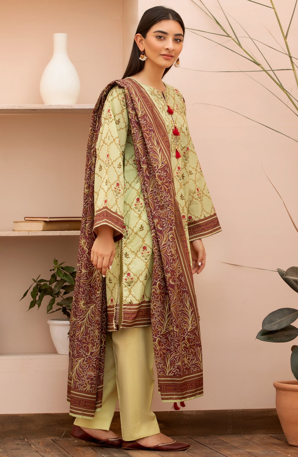 Orient - Unstitched 2 Piece Printed Lawn Shirt Dupatta
