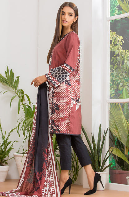 Orient - Unstitched 2 Piece Printed Lawn Shirt Dobby Net Dupatta