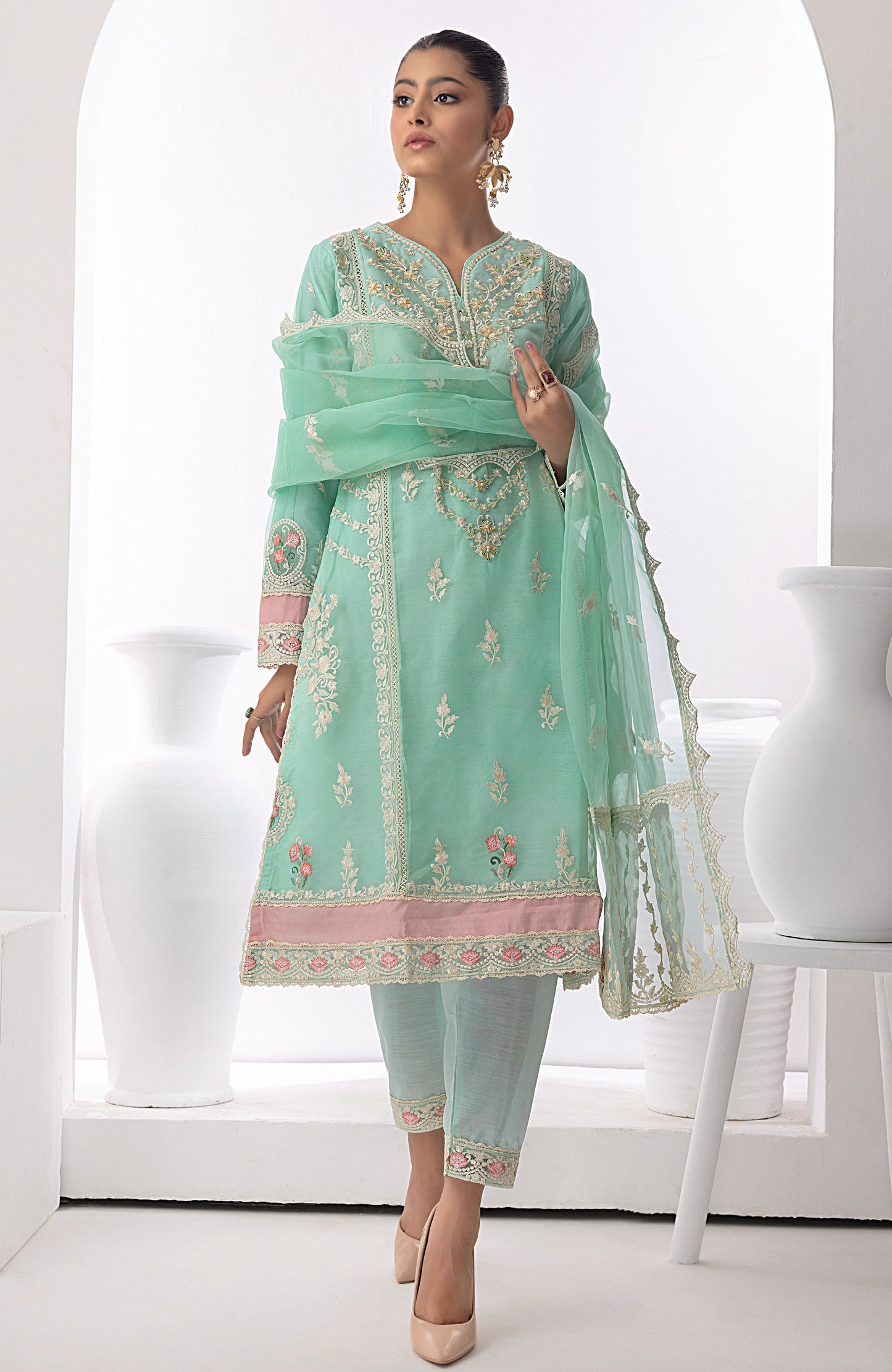 Alzohaib - 3 PC - STITCHED ORGANZA SERIES-AZP-23-03
