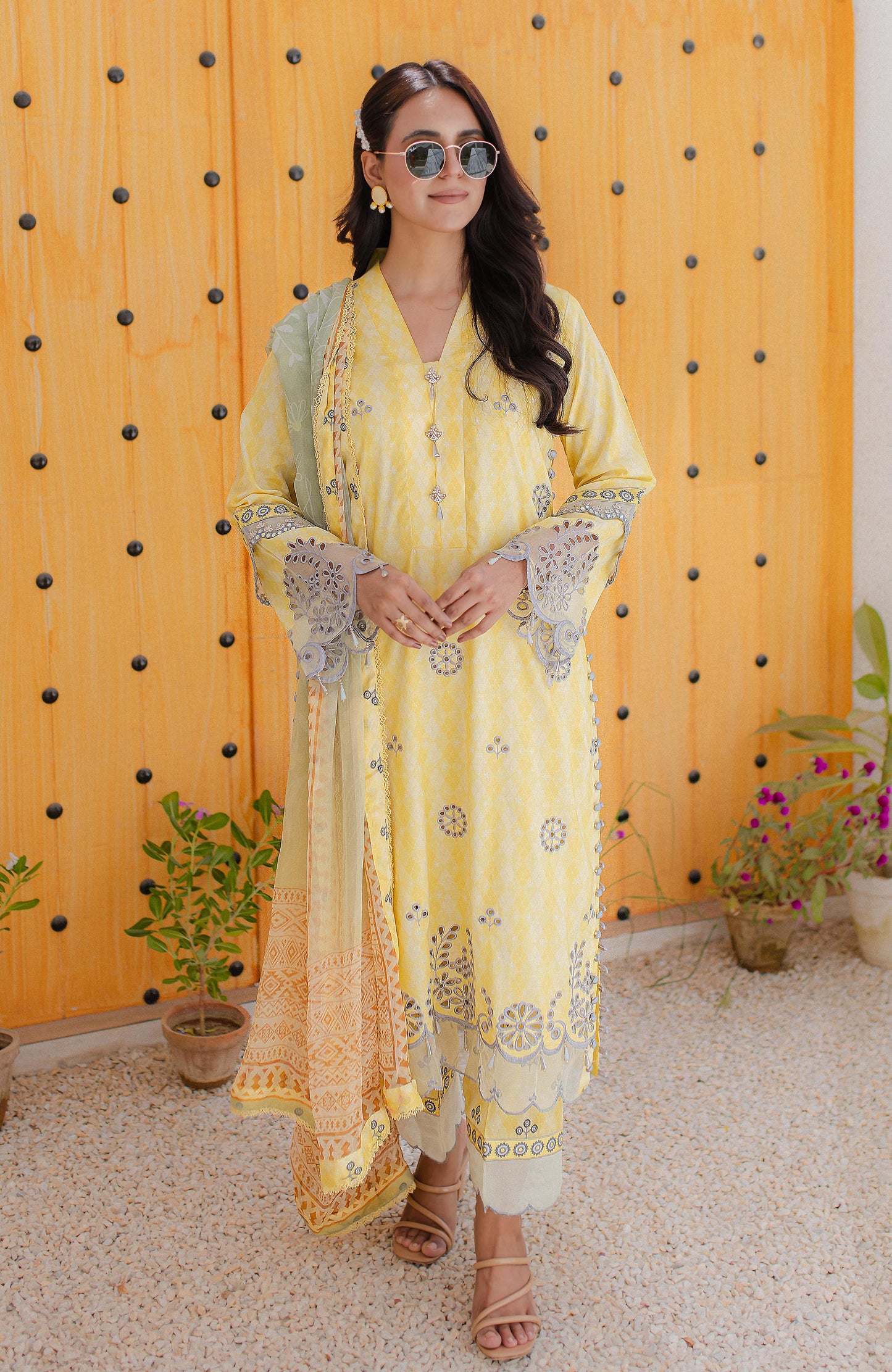 Alzohaib - 3-PIECE UNSTITCHED SUNSHINE PRINTKARI-SPK-23-03