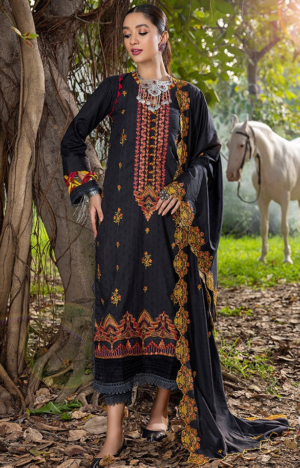 Alzohaib - 3-PIECE EMBROIDERED SUIT SUNSHINE CUTWORK EDITION-SSBCE-23-03