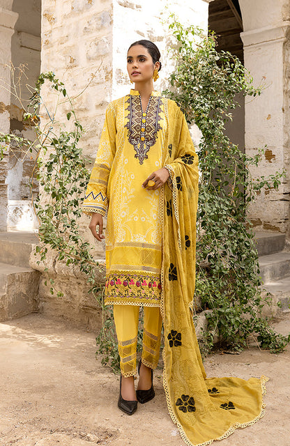 Alzohaib - 3 Piece Unstitched Embroidered Lawn-RFE-23-03