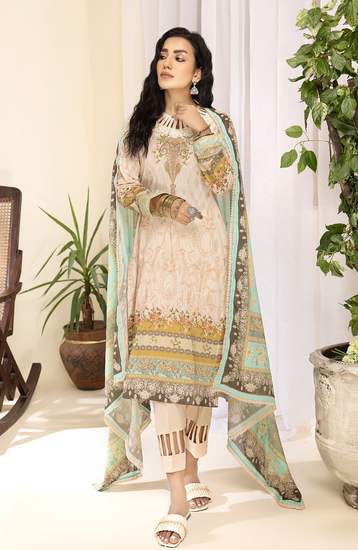 Alzohaib - 3-Piece Unstitched Digital Printed Lawn-CFD-23-15