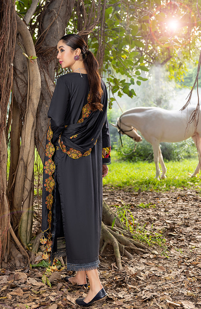 Alzohaib - 3-PIECE EMBROIDERED SUIT SUNSHINE CUTWORK EDITION-SSBCE-23-03