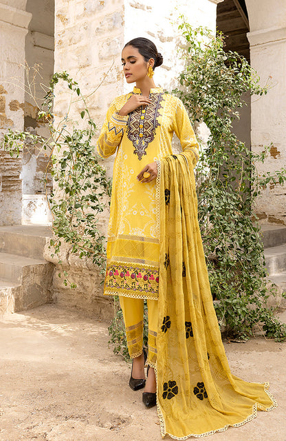 Alzohaib - 3 Piece Unstitched Embroidered Lawn-RFE-23-03