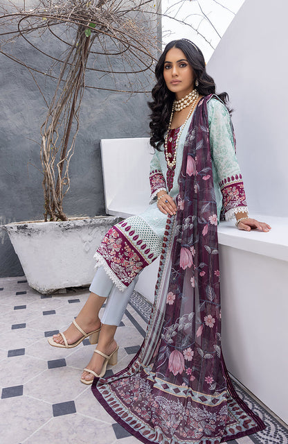 Alzohaib - 3 Piece Unstitched Embroidered Lawn-CFEL-23-03