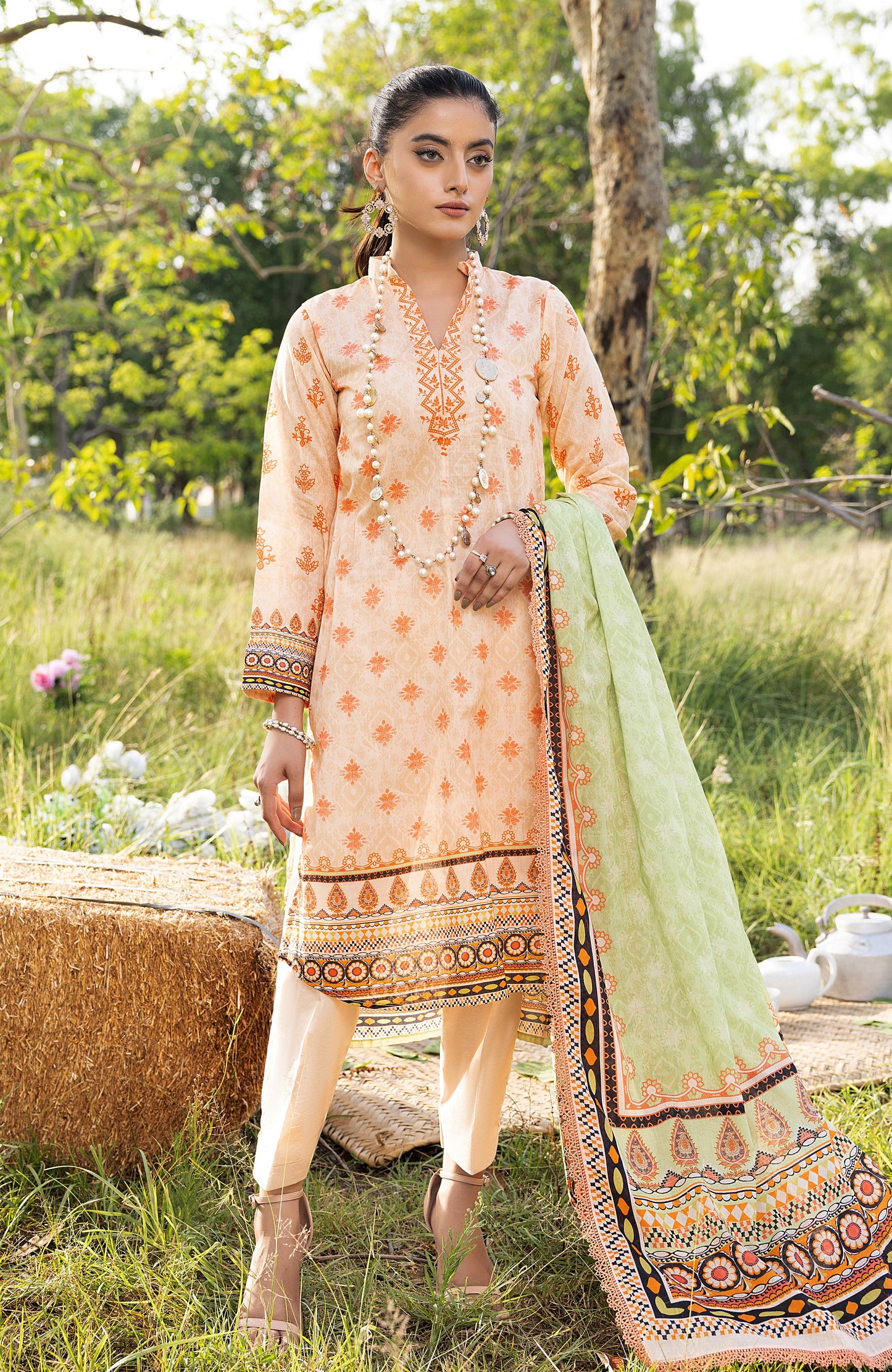 Alzohaib - 3 PIECE UNSTITCHED DIGITAL PRINTED LAWN-ADL-3-23-03