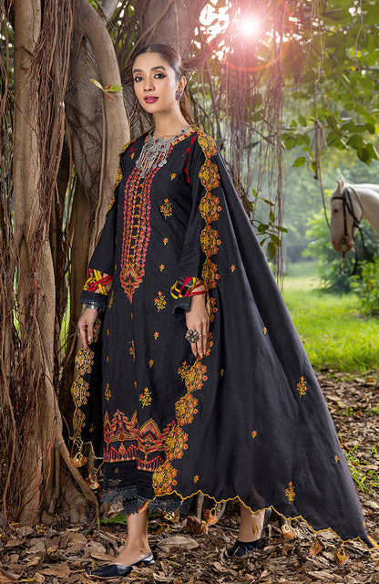Alzohaib - 3-PIECE EMBROIDERED SUIT SUNSHINE CUTWORK EDITION-SSBCE-23-03
