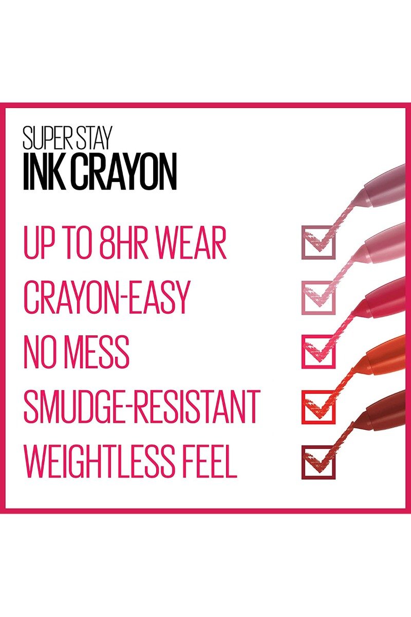Maybelline New York SuperStay Ink Crayon Lipstick - 55 Make it Happen