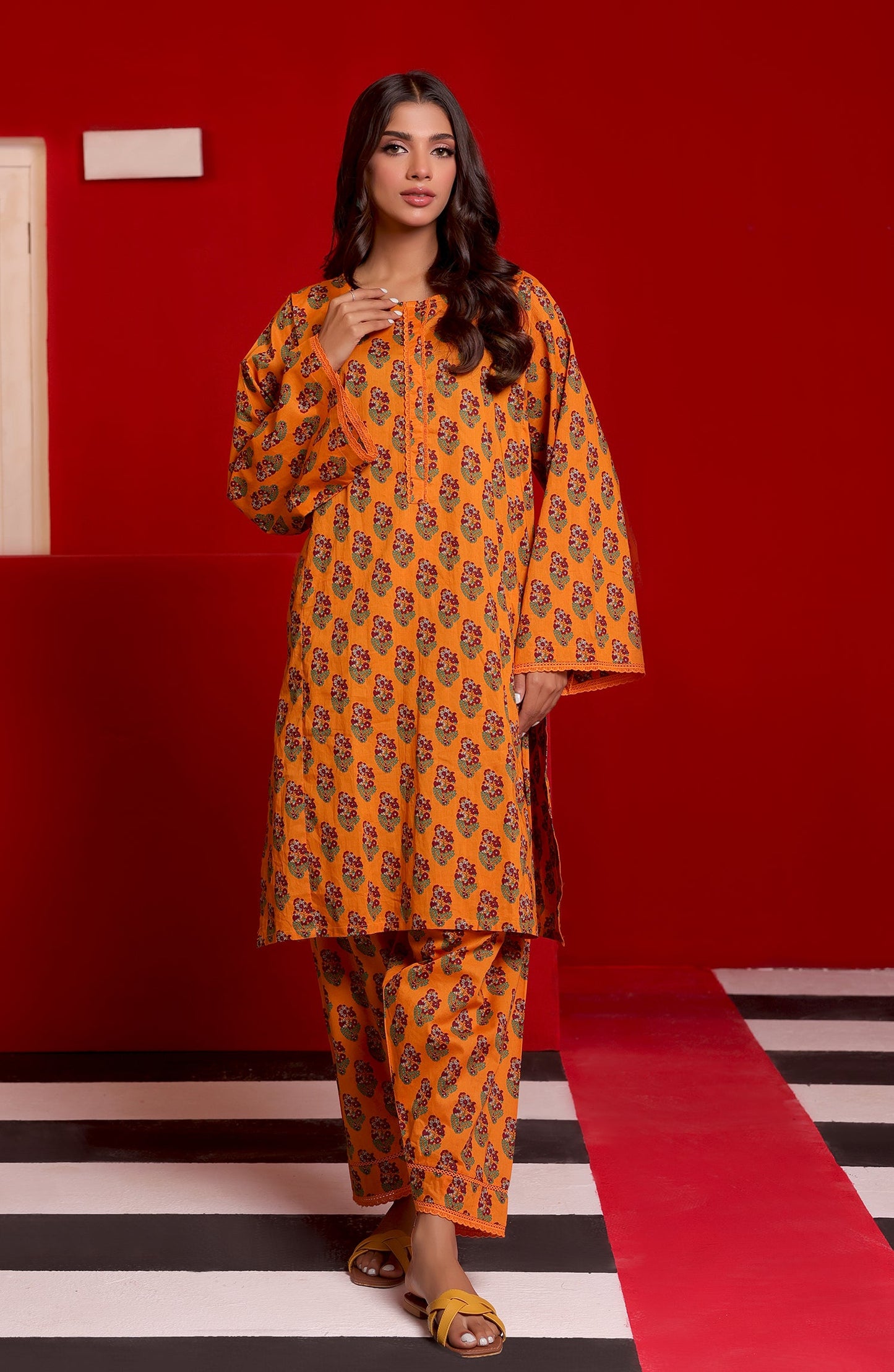 Orient - Stitched 2 Piece Printed Cambric Shirt and Cambric Pant