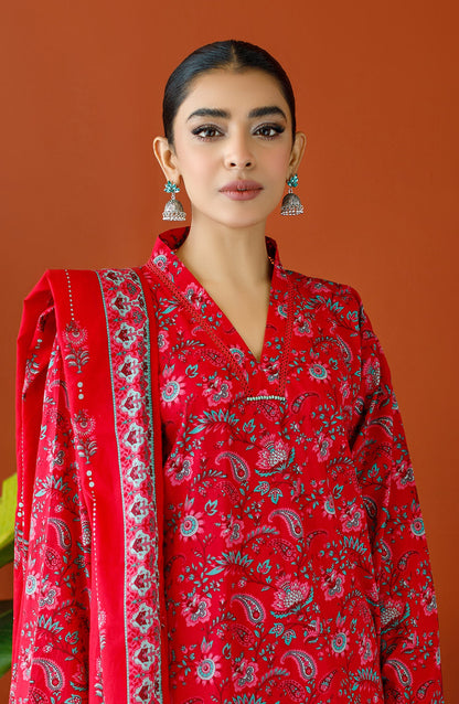 Orient - Unstitched 3 Piece Printed Cambric Shirt , Cambric Pant and Lawn Dupatta
