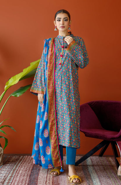 Orient - Unstitched 3 Piece Printed Cambric Shirt , Cambric Pant and Lawn Dupatta