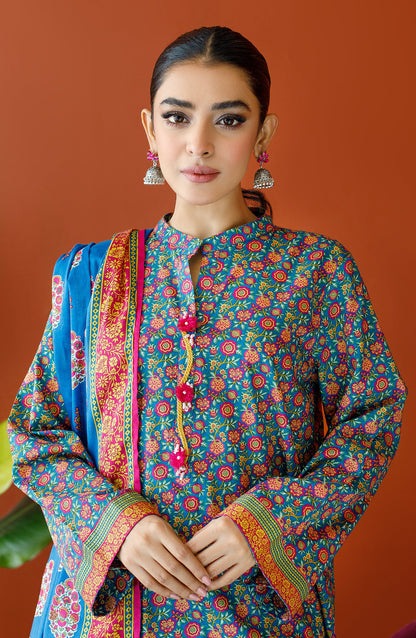 Orient - Unstitched 3 Piece Printed Cambric Shirt , Cambric Pant and Lawn Dupatta
