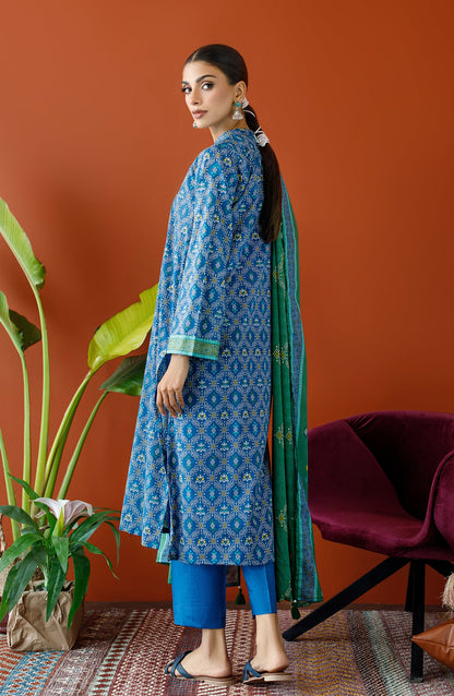 Orient - Unstitched 3 Piece Printed Cambric Shirt , Cambric Pant and Lawn Dupatta
