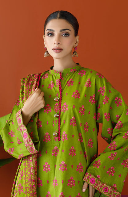 Orient - Unstitched 3 Piece Printed Cambric Shirt , Cambric Pant and Lawn Dupatta