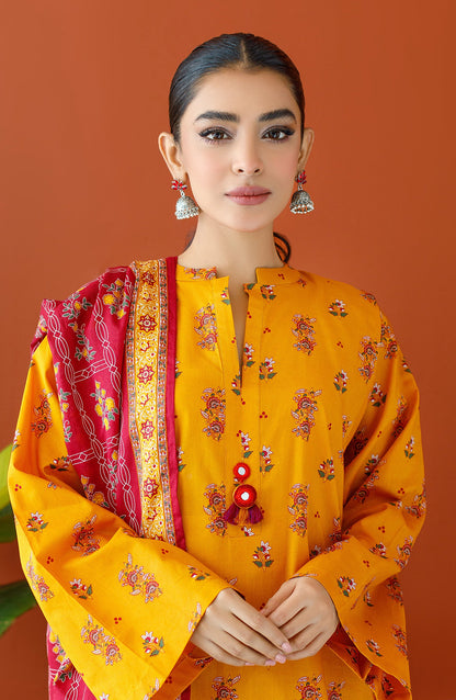 Orient - Unstitched 3 Piece Printed Cambric Shirt , Cambric Pant and Lawn Dupatta