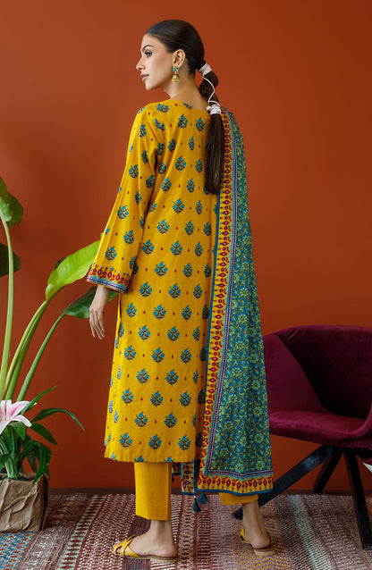 Orient - Unstitched 3 Piece Printed Cambric Shirt , Cambric Pant and Lawn Dupatta