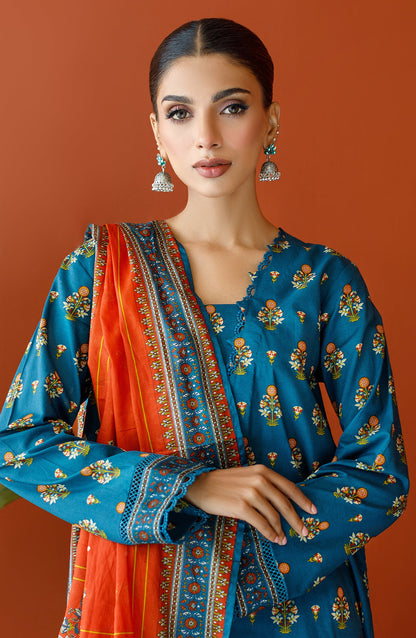 Orient - Unstitched 3 Piece Printed Cambric Shirt , Cambric Pant and Lawn Dupatta