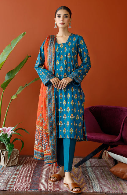 Orient - Unstitched 3 Piece Printed Cambric Shirt , Cambric Pant and Lawn Dupatta