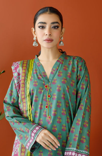 Orient - Unstitched 3 Piece Printed Cambric Shirt , Cambric Pant and Lawn Dupatta