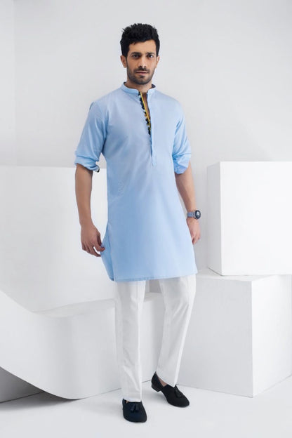 Light Blue Cotton Kurta