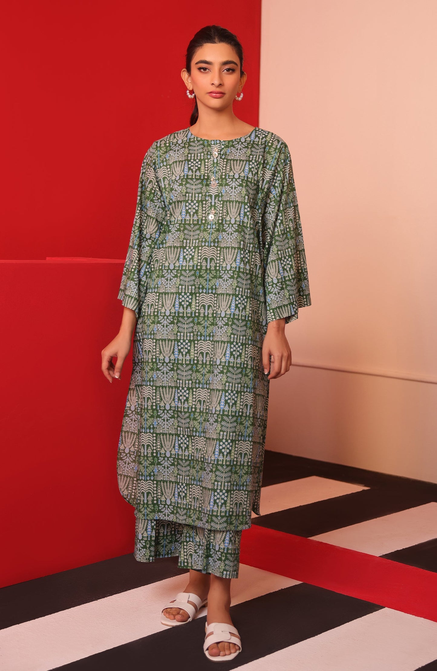 Orient - Stitched 2 Piece Printed Cambric Shirt and Cambric Pant