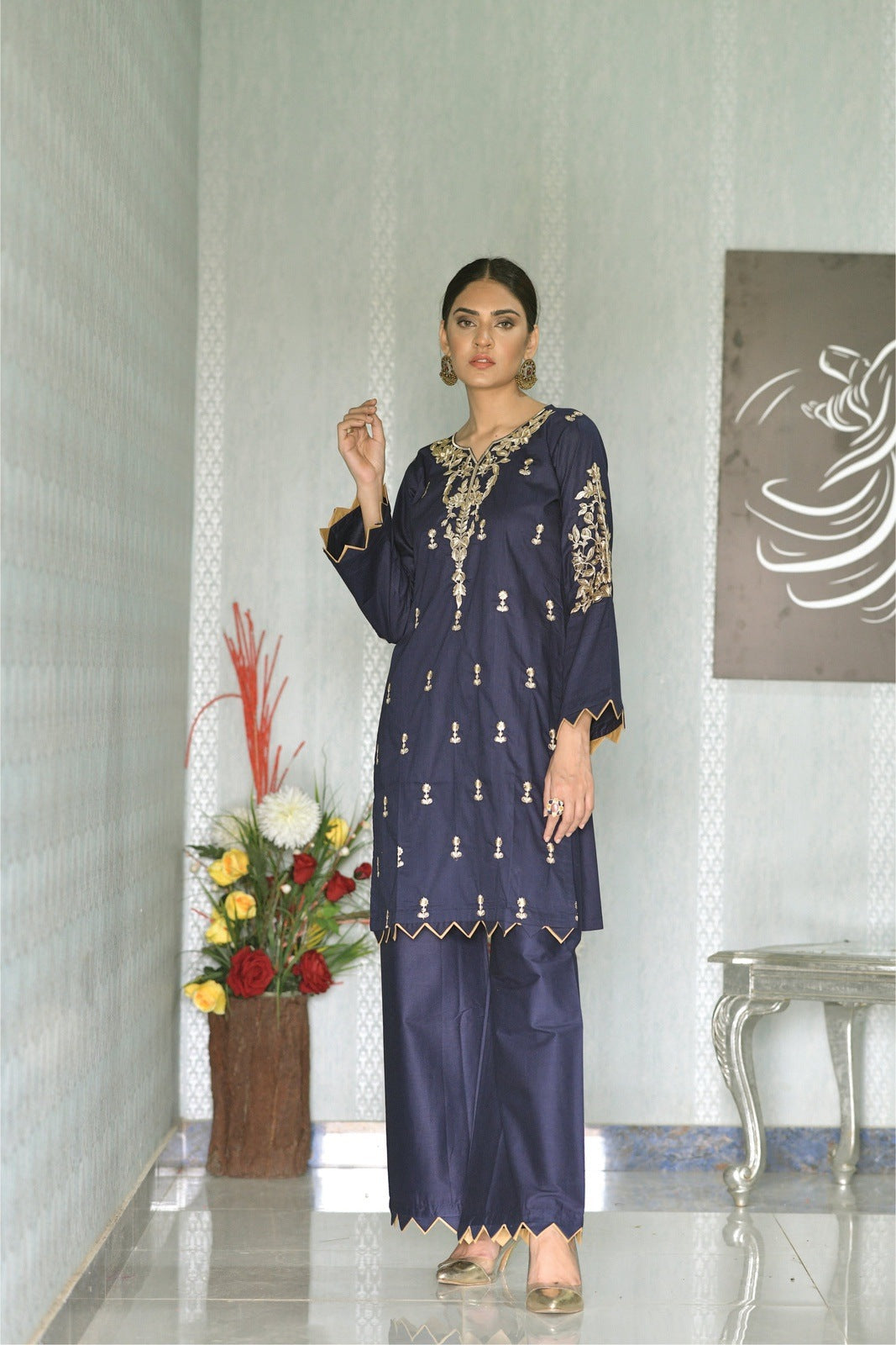 Bareeq Outfits - Cambric Cotton Embroidered 2PCS