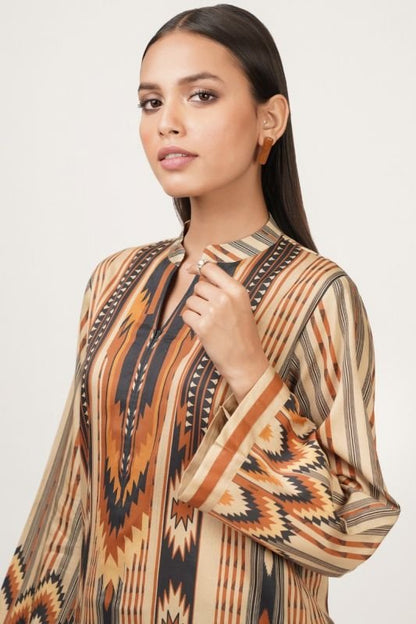 Printed Cotton Satin Kurti