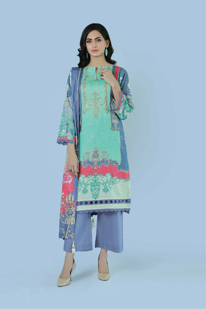 Bareeq Outfits - Vivad Floral 3 Piece Printed Suit