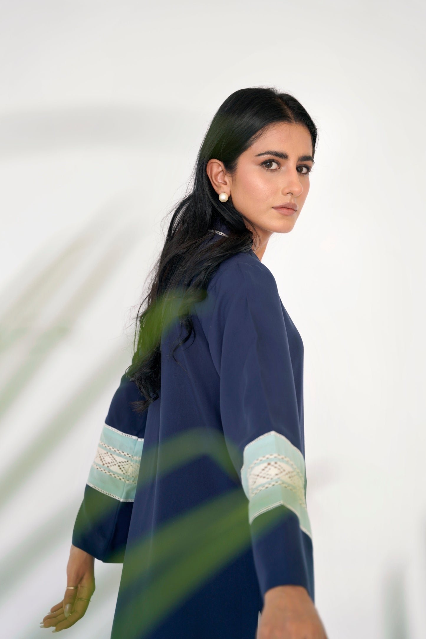 Ayesha Naveed - Midnight blue with tarkashi