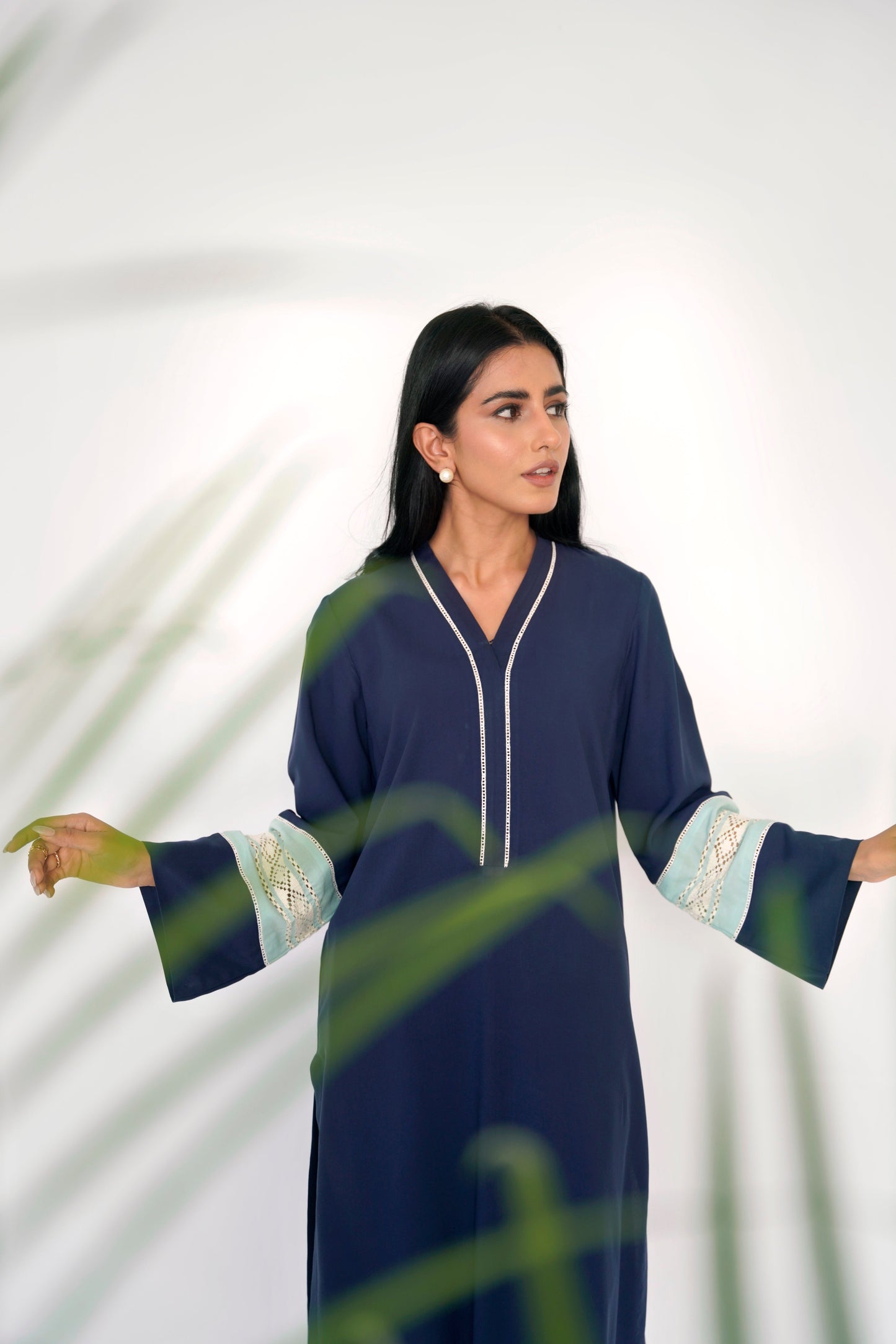 Ayesha Naveed - Midnight blue with tarkashi