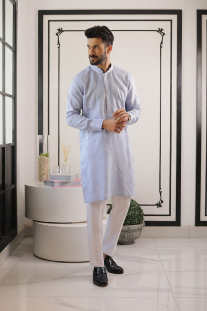 Blue Celestial Pleated Kurta