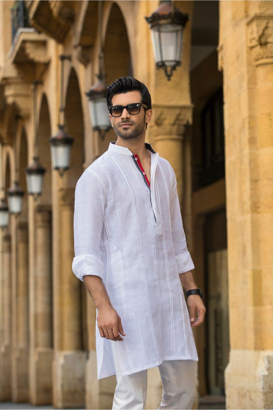 White Linen Kurta 1