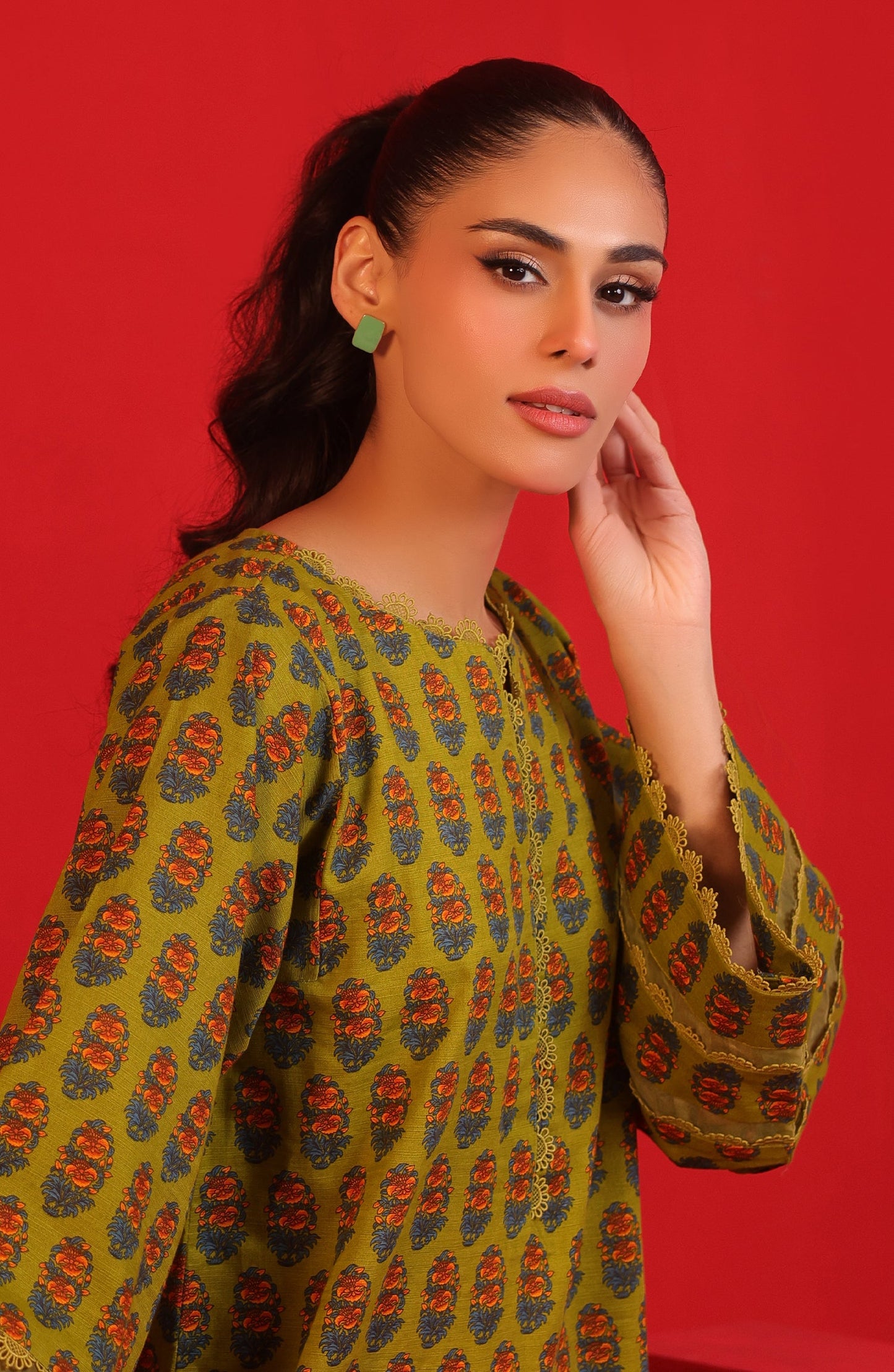 Orient - Stitched 2 Piece Printed Khaddar Shirt and Khaddar Pant