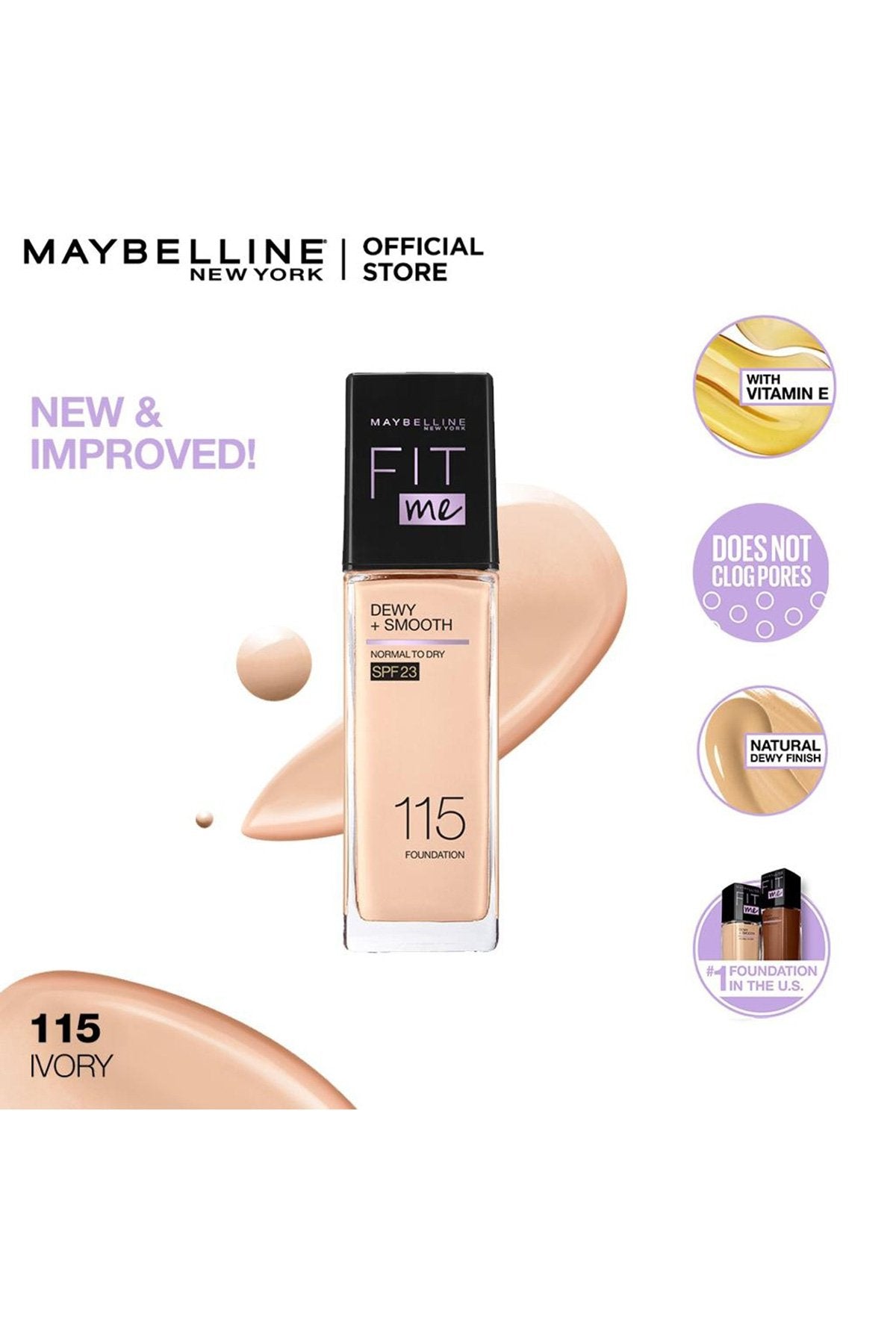 Fit Me Dewy Smooth Foundation | 115 Ivory