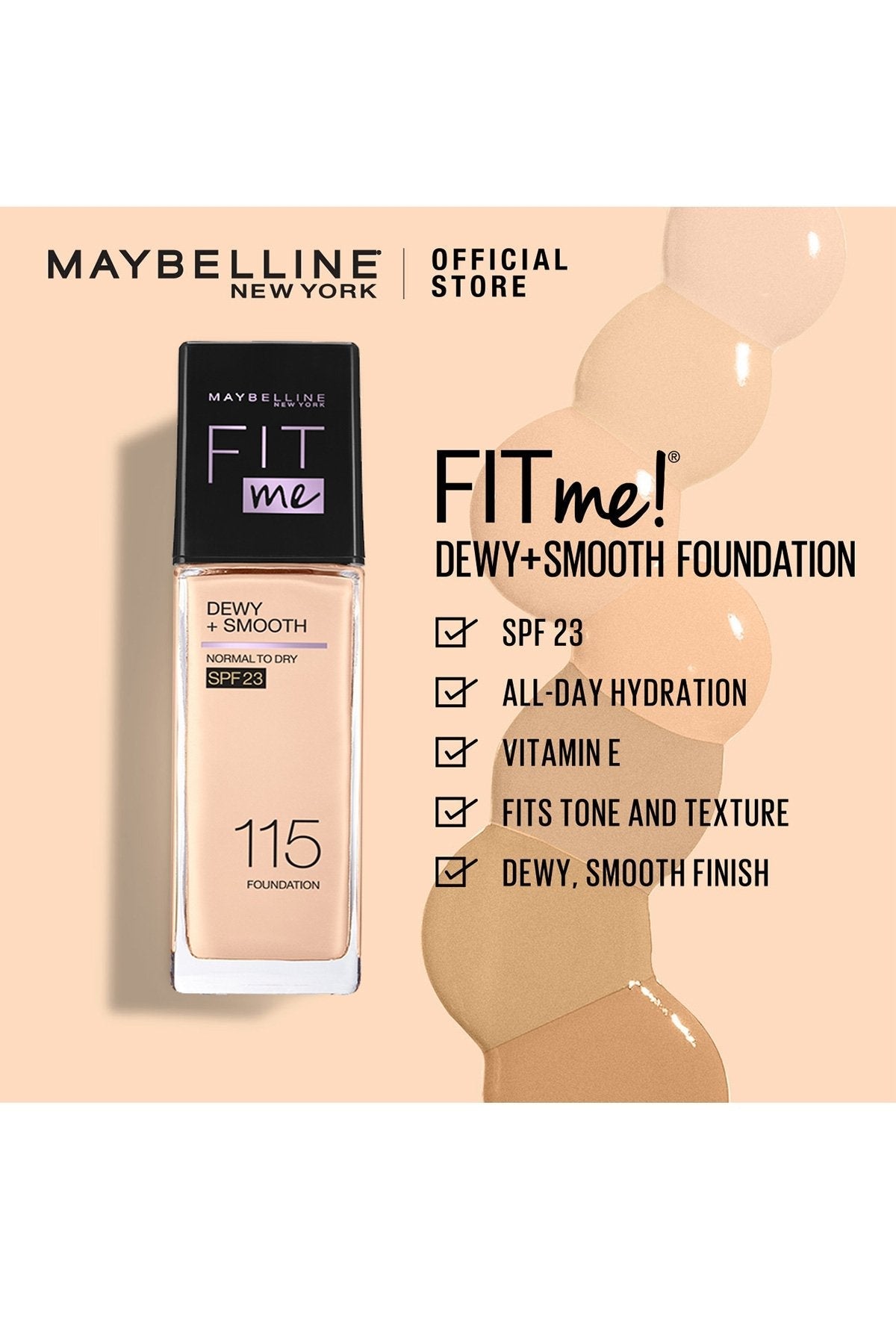 Fit Me Dewy Smooth Foundation | 115 Ivory