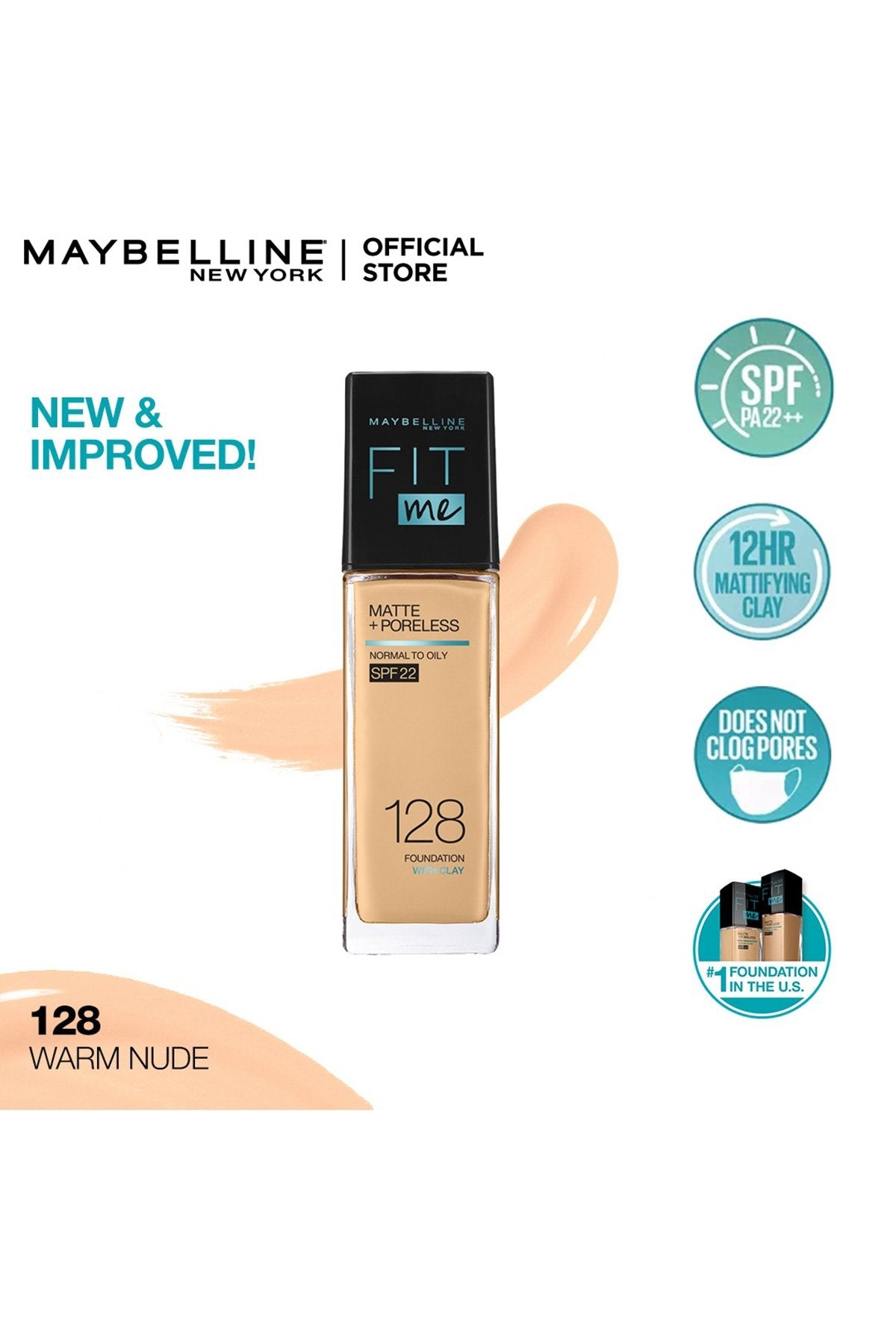  Fit Me Liquid Foundation|128 Warm Nude