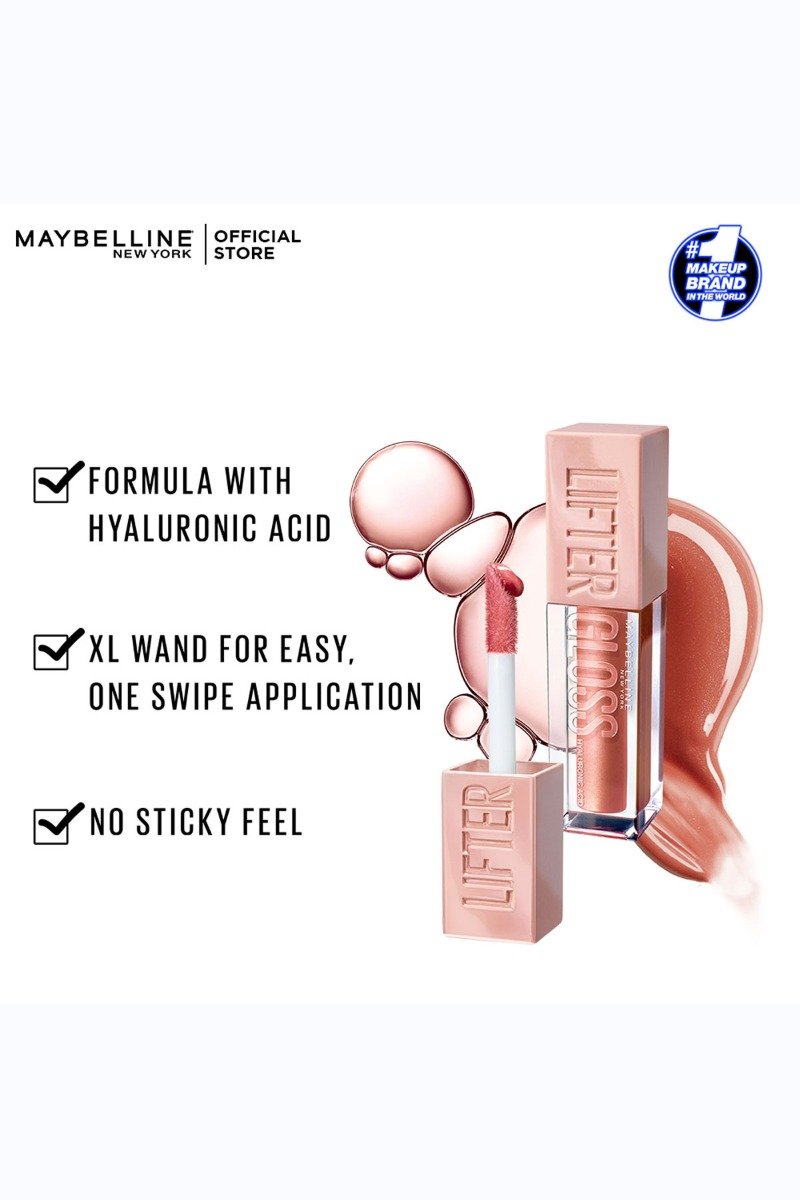 Maybelline New York Lifter Gloss Hydrating Lip Gloss with Hyaluronic Acid - 008 Stone