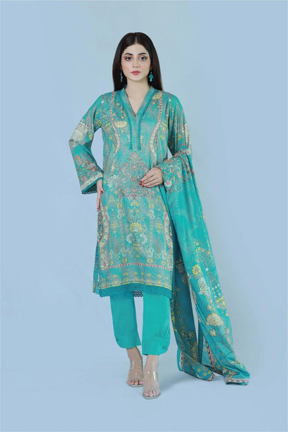 Bareeq Outfits - Trible Charm 3 Piece Printed Suit