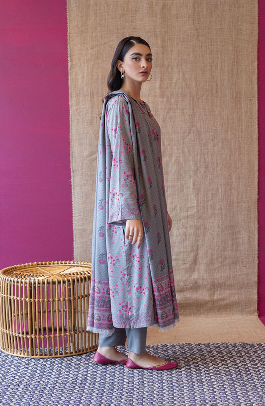Orient - Unstitched 3 Piece Printed Linen Shirt , Linen Pant and Linen Dupatta