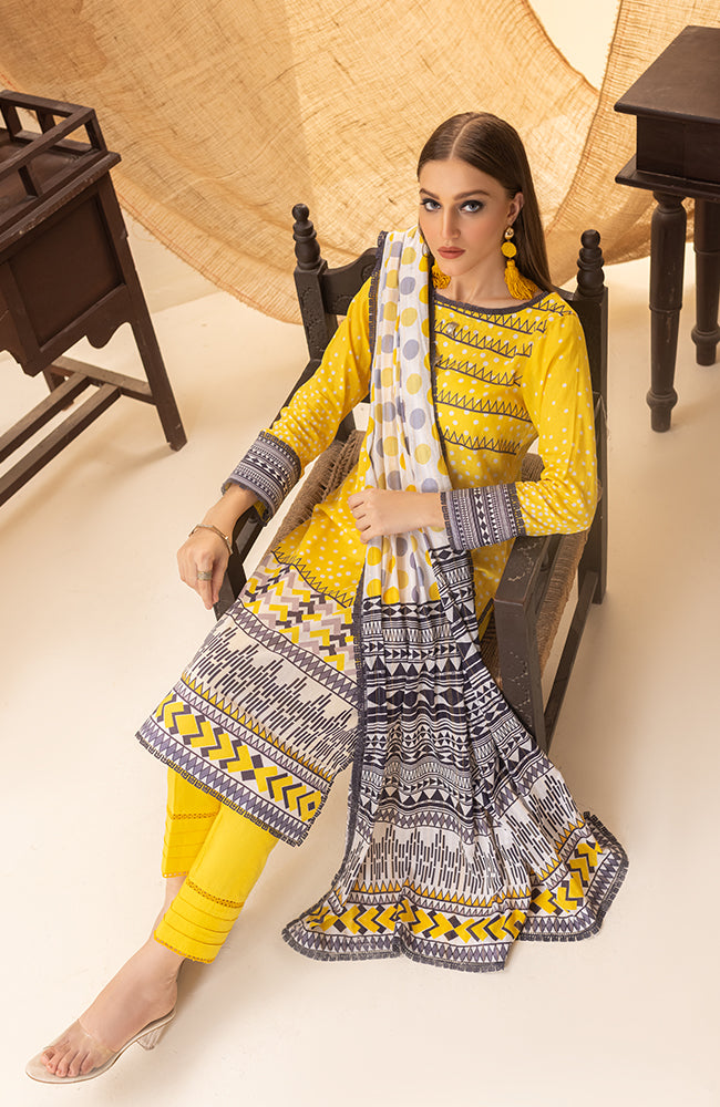 Alzohaib - 3-Piece Unstitched Digital Printed Striped Doria Lawn-CSD-23-03A