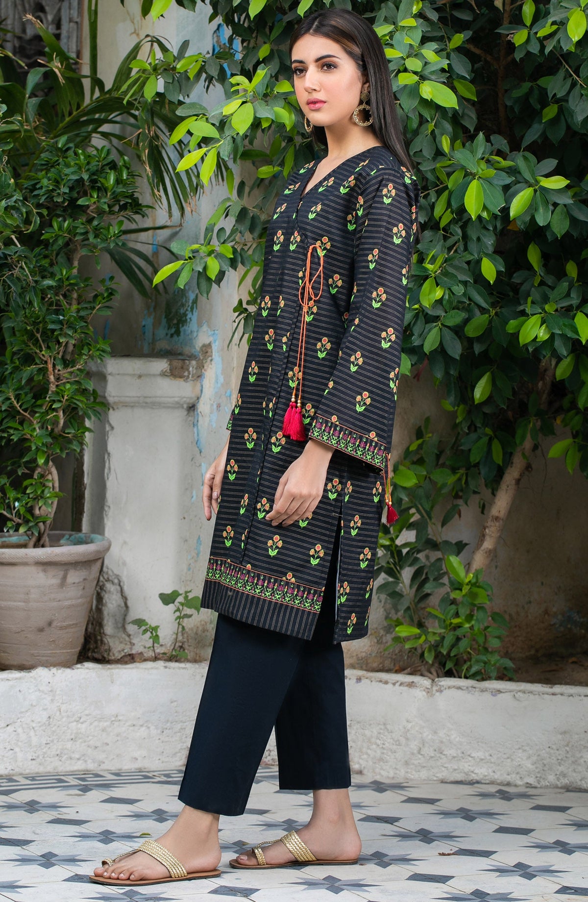 Orient - Unstitched 1 Piece Printed Zari Stripe Shirt