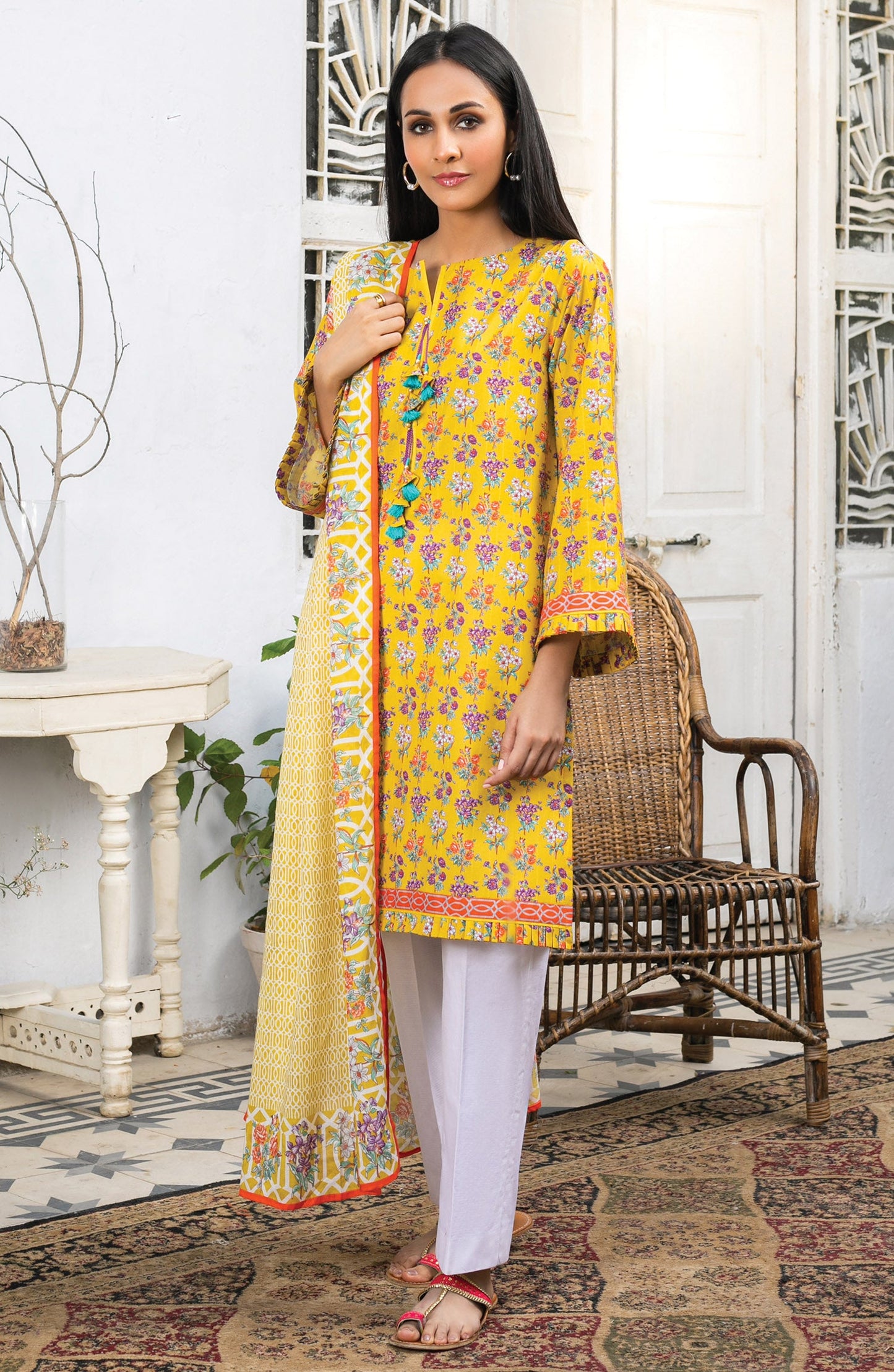 Orient - Unstitched 2 Piece Printed Lawn Shirt Dupatta