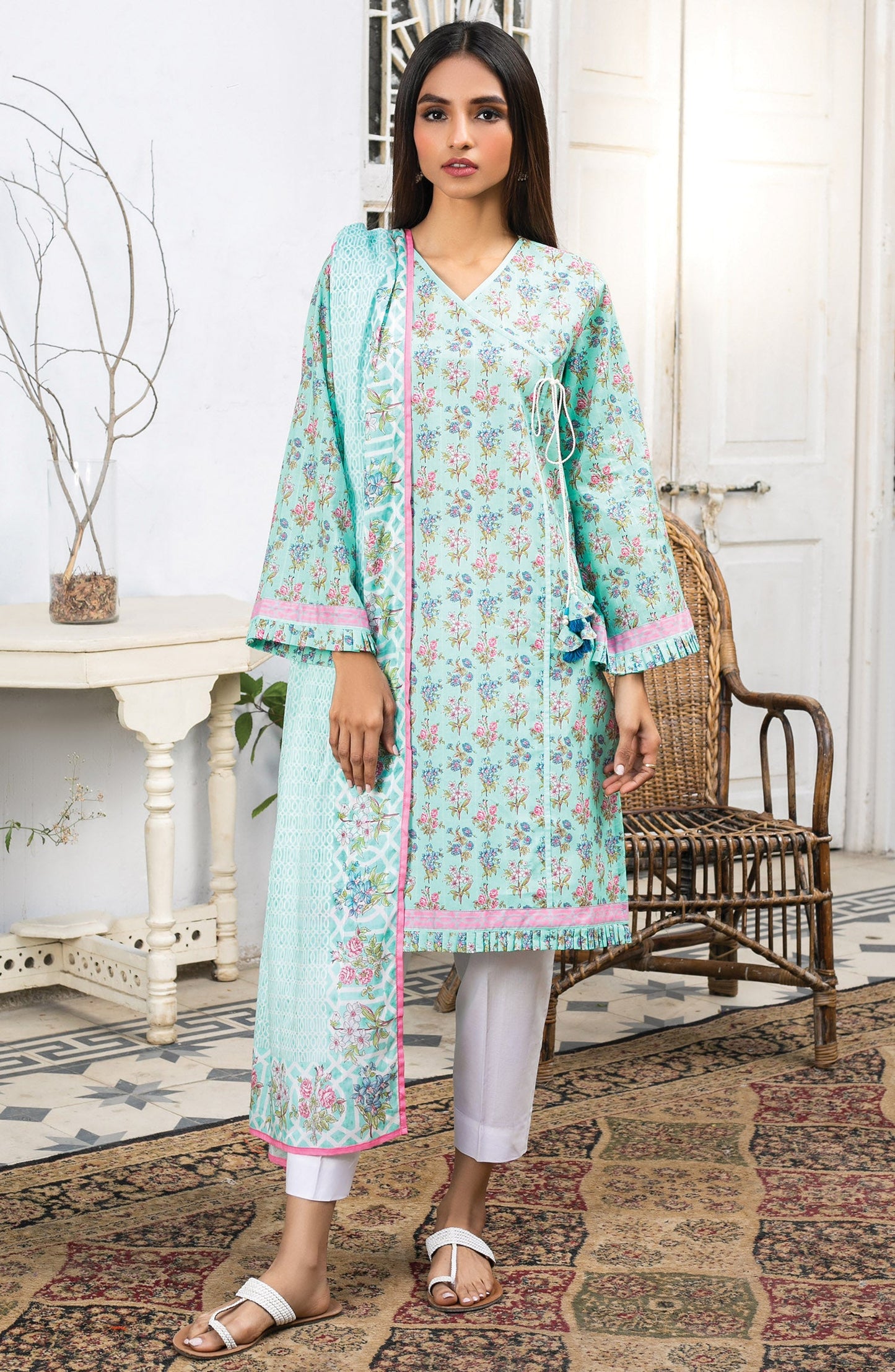 Orient - Unstitched 2 Piece Printed Lawn Shirt Dupatta