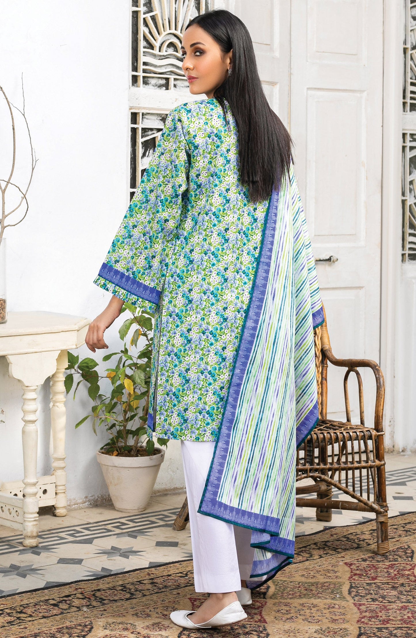 Orient - Unstitched 2 Piece Printed Lawn Shirt Dupatta