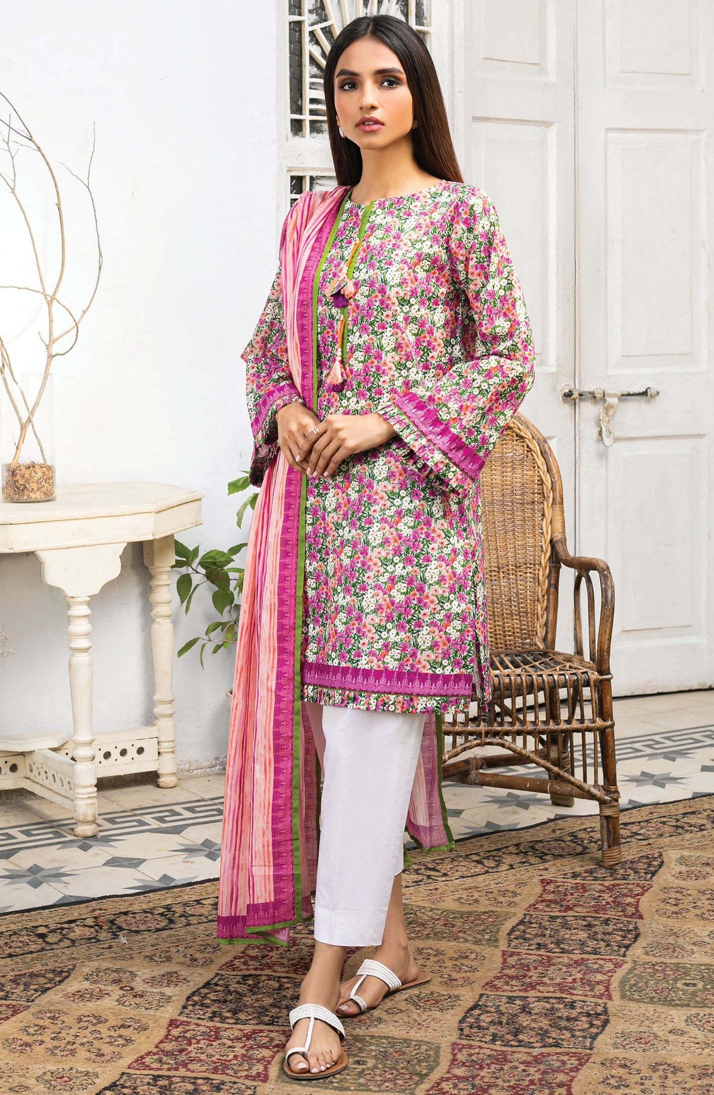 Orient - Unstitched 2 Piece Printed Lawn Shirt Dupatta