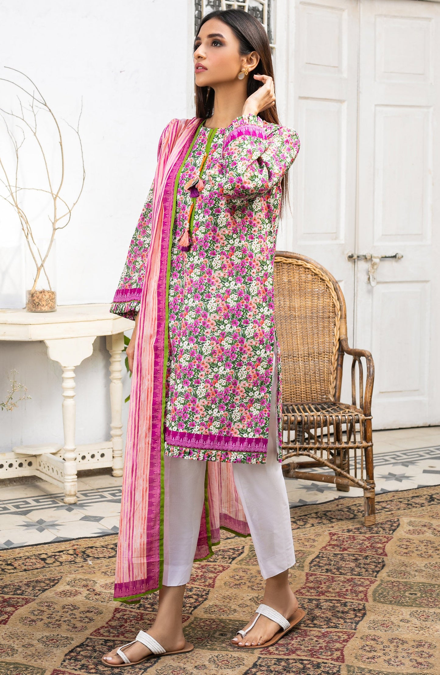 Orient - Unstitched 2 Piece Printed Lawn Shirt Dupatta