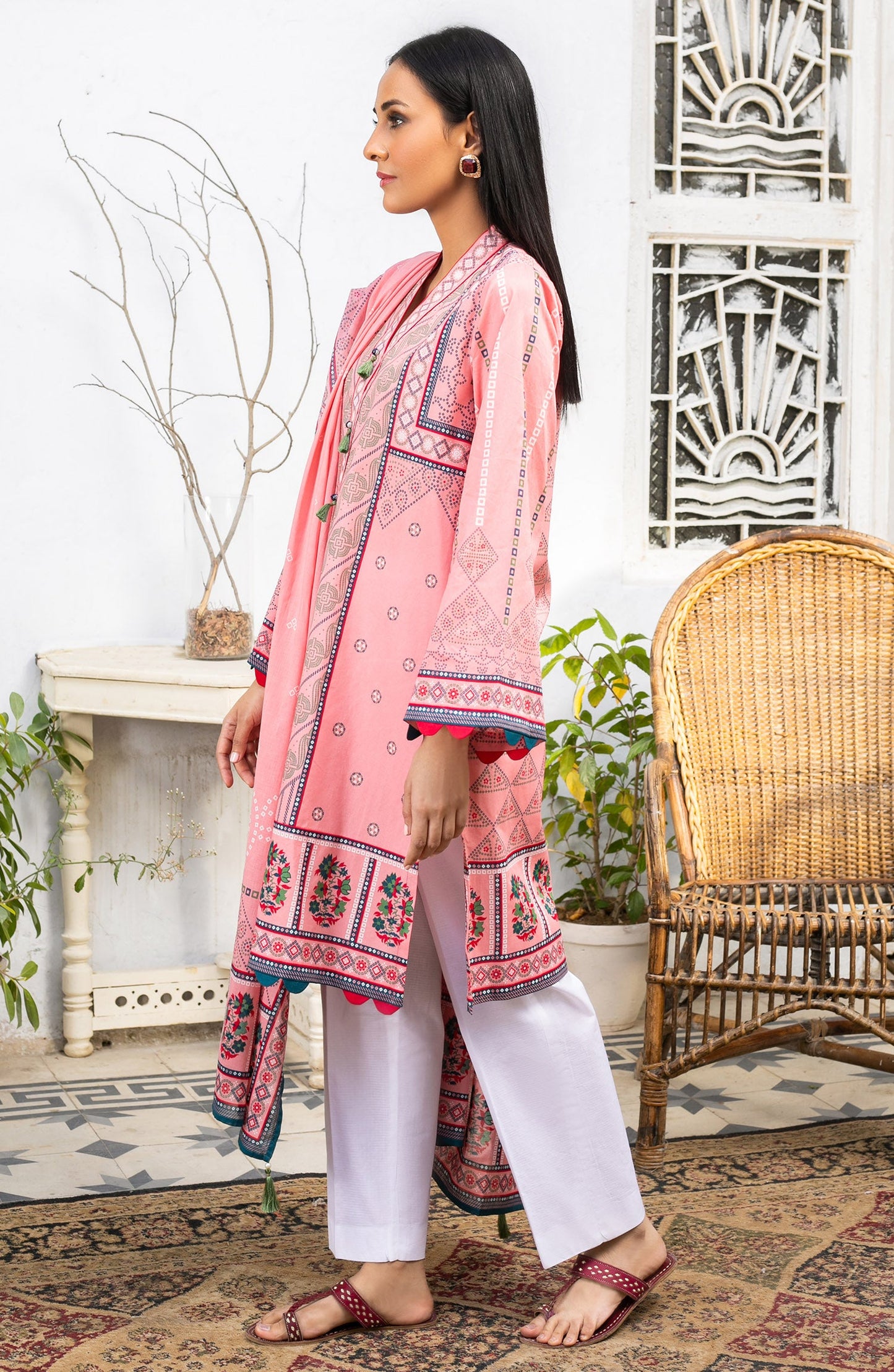 Orient - Unstitched 2 Piece Printed Lawn Shirt Dupatta