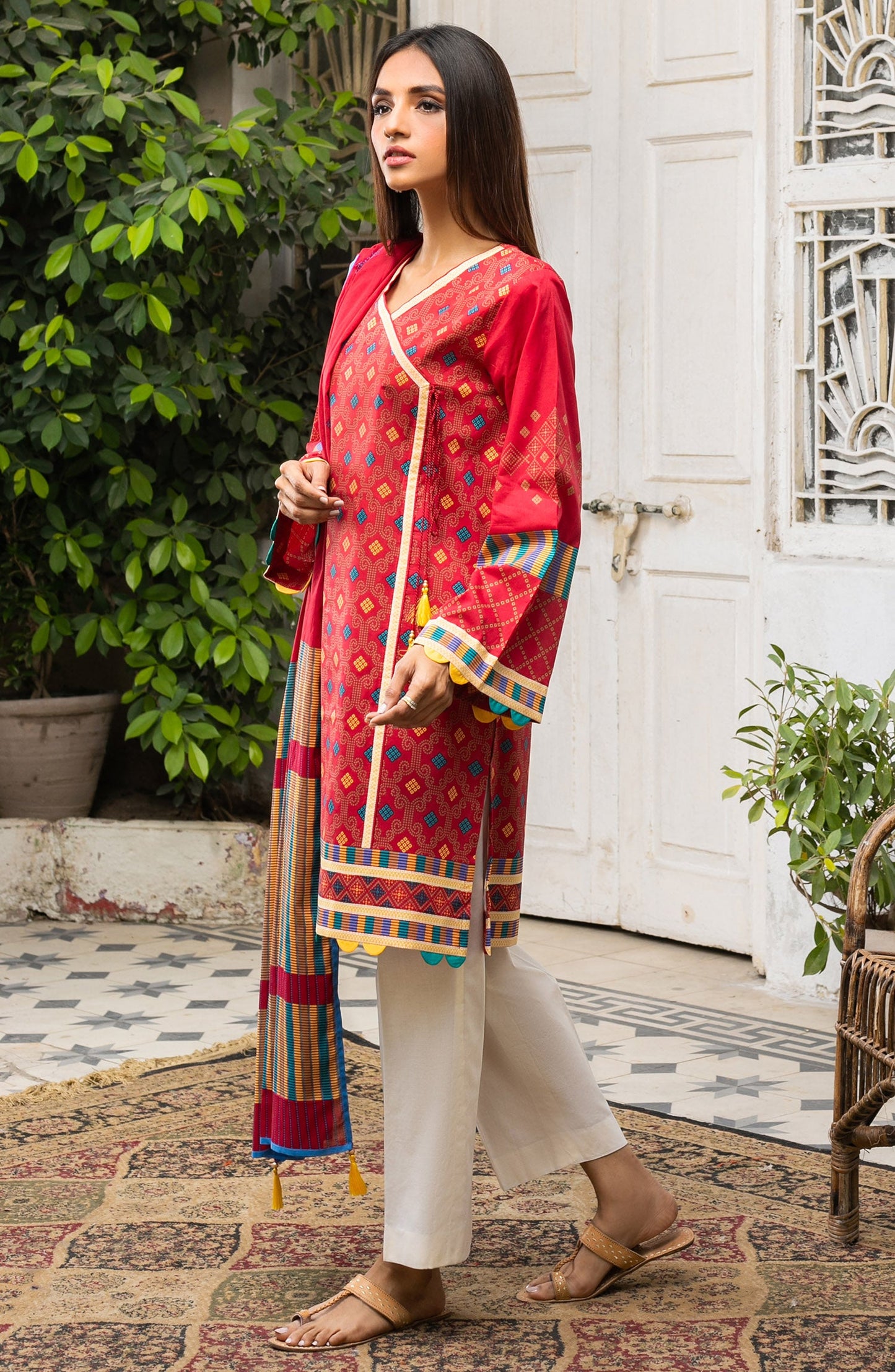 Orient - Unstitched 2 Piece Embroidered Lawn Shirt Dupatta