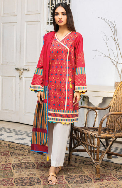 Orient - Unstitched 2 Piece Embroidered Lawn Shirt Dupatta